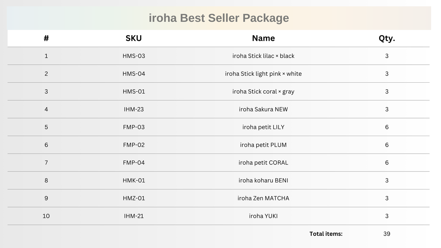 iroha TOP 10 Best Sellers